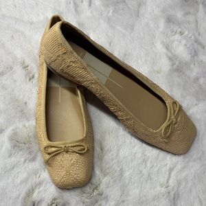 Dolce Vita Woven Raffia Ballet Flats in Tan